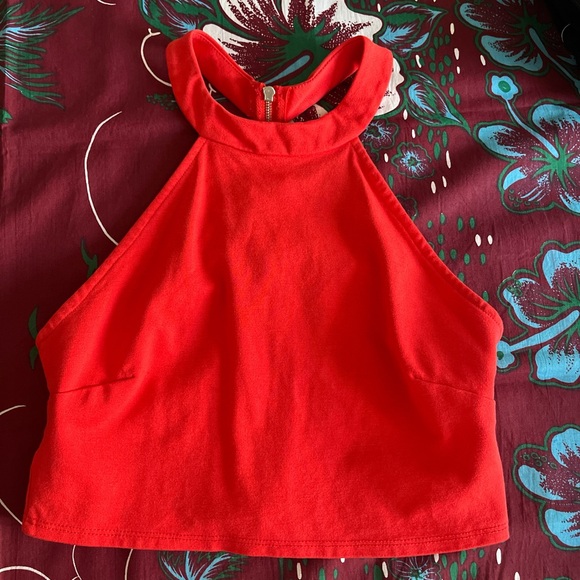 Lulu's Scarlet Halter Tank Top - Picture 1 of 5